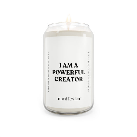 "I Am a Powerful Creator" Manifestation Soy Candle – Scented 13.75oz
